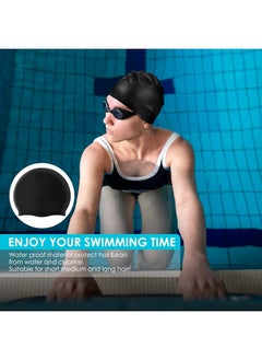 ShebSheb 3 Pack Silicone Swimming Cap For Men Women, Swim Cap Hat For Swimming Pool  - Image 2