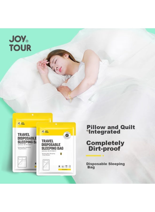 JOY TOUR Joytour Disposable Sleeping Bag, Bed Sheet, Duvet Cover, Hotel Travel Hygiene Portable Supplies, Double Size 2*2.2m - Image 1