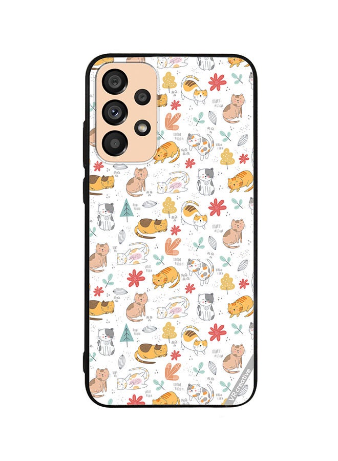 VR CREATIVE Protective Case Cover For Samsung Galaxy A72 Chilling Cat Pattern Design Multicolour - Image 1