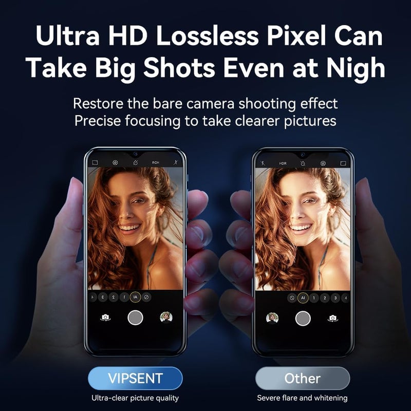 Vipsent Camera Lens Protector for iPhone 13 6.1" / iPhone 13 Mini 5.4",9H Tempered Glass，Ultra HD, Scratch Resistance Easy to Install，Case Friendly，[Does not Affect Night Shots] 3-Pack - Image 3