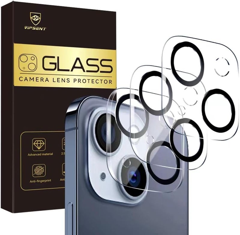 Vipsent Camera Lens Protector for iPhone 13 6.1" / iPhone 13 Mini 5.4",9H Tempered Glass，Ultra HD, Scratch Resistance Easy to Install，Case Friendly，[Does not Affect Night Shots] 3-Pack - Image 1