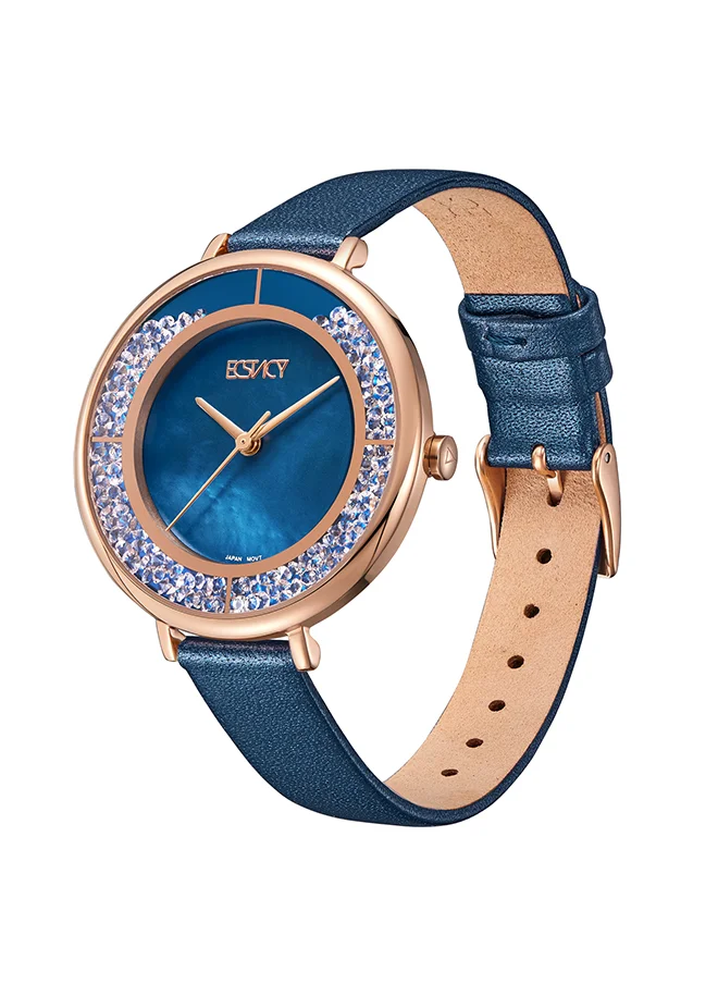 إكستاسي ECSTACY Women's Analog Blue Mop  Dial Watch - E23501-KLNMN