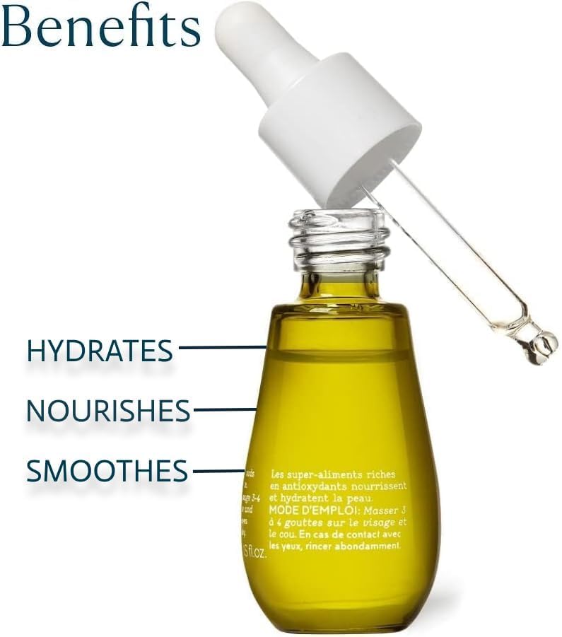 Elemis Superfood Nourishing Face Oil 15ml | Antioxidant-Rich Superfood Blend Facial Oil for Radiant Nourished Skin | Omega-Rich Dry Oil for Dry Dull & Dehydrated Skin | Fast-Absorbing Brightening Daily Superfood Face Oil - Image 3