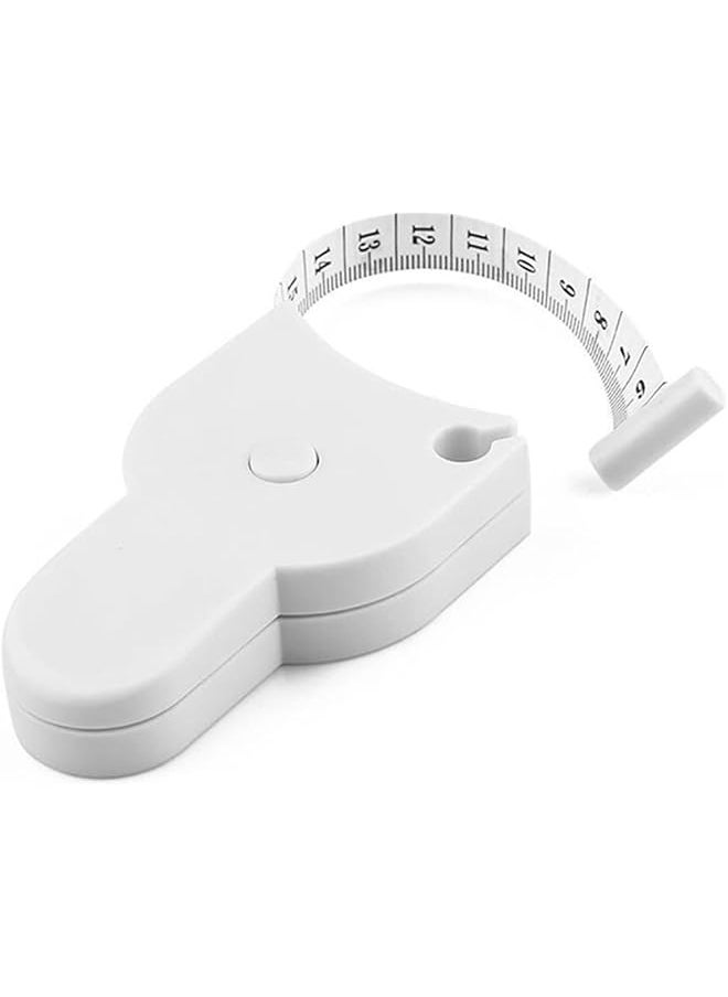 ECVV White Tape Measure Body Measuring Tape 60Inch Accurate Waist Measuring Tape For Weight Loss Handcrafts Tailor Automatic Telescopic Body Tape  - Image 1