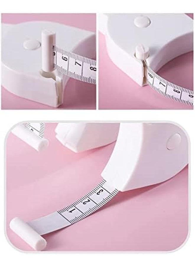 ECVV White Tape Measure Body Measuring Tape 60Inch Accurate Waist Measuring Tape For Weight Loss Handcrafts Tailor Automatic Telescopic Body Tape  - Image 3