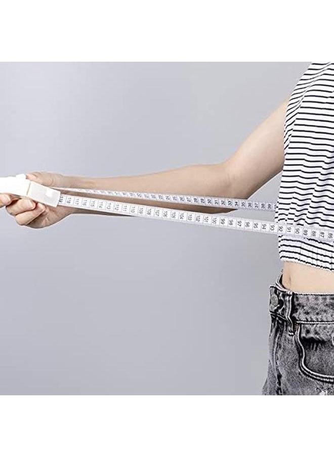 ECVV White Tape Measure Body Measuring Tape 60Inch Accurate Waist Measuring Tape For Weight Loss Handcrafts Tailor Automatic Telescopic Body Tape  - Image 4