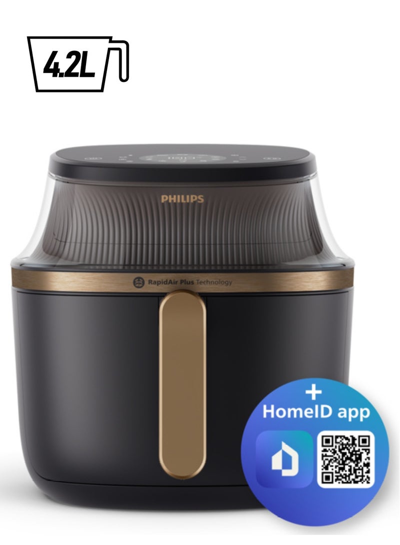 Philips Airfryer L - See-through Cooking Window, 16 Cooking Functions, Touchscreen, RapidAir Plus Technology, 4.2 L 1400 W NA322/00 Black - Image 1