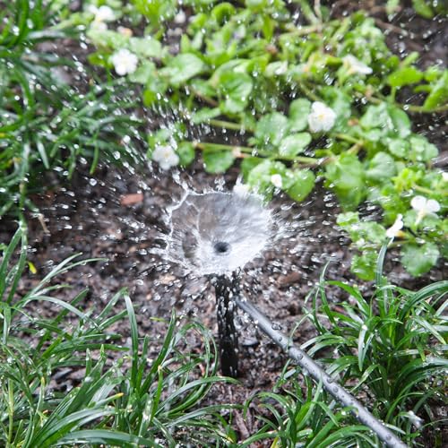 Raindrip 15300UB Adjustable Flow Bubbler, Non-Pressure Compensating Emitters, Fan, with 1/4 in. Barbed Inlet on 5 in. Stake, Black - Image 5