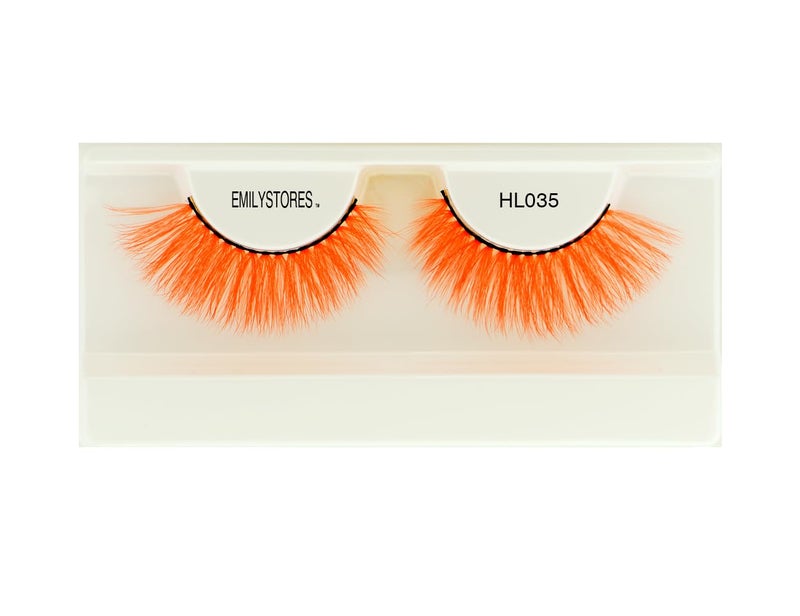 Orange Eyelashes Colored Halloween Lashes For Mad Hatter Costume Dramatic Long Eye Lashes Masquerade Party Cosplay Makeup Lashes 1 Pair (Orange)