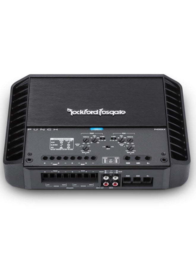 روكفورد فوسجيت مضخم الصوت P400X4 Punch، بقوة 400 واط، رباعي القنوات، يُنتج 100 واط لجميع القنوات الأربع عند مقاومة 2 أوم. - Image 4