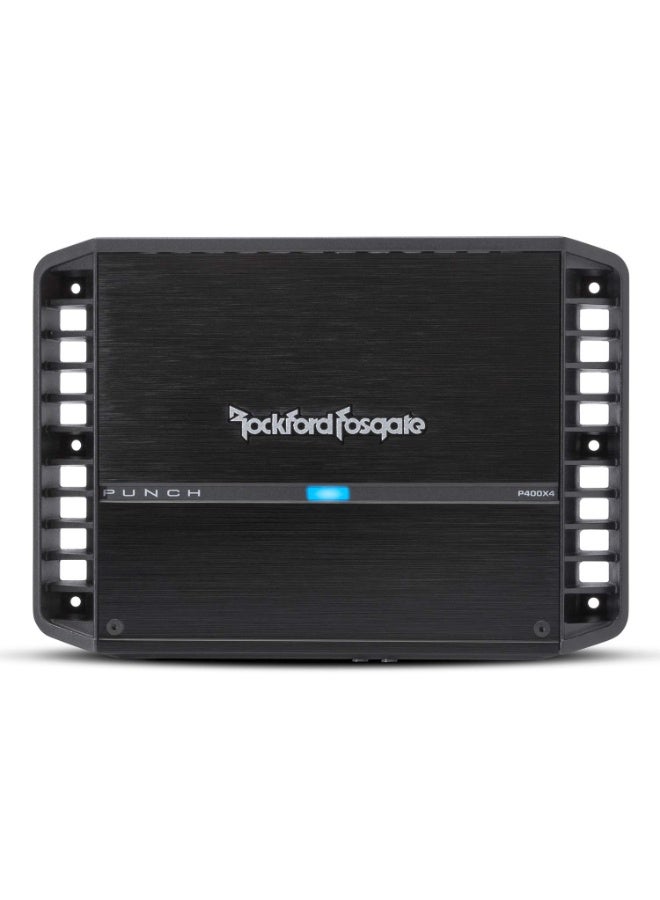 روكفورد فوسجيت مضخم الصوت P400X4 Punch، بقوة 400 واط، رباعي القنوات، يُنتج 100 واط لجميع القنوات الأربع عند مقاومة 2 أوم. - Image 1