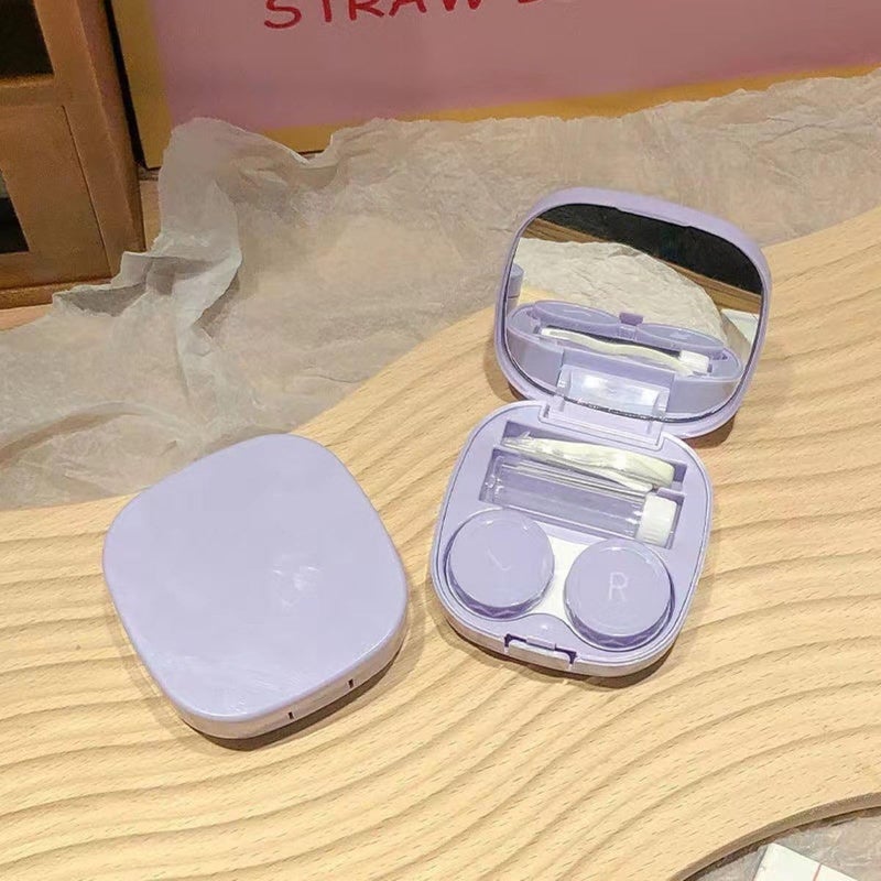 Odluzy Contact Lens Case with Cleaner Washer, Travel Size, Cute Colored Contact Lenses Applicator, Removal Tool Kit with Mirror Solution Bottle for Daily Outdoor (Purple) - Image 5
