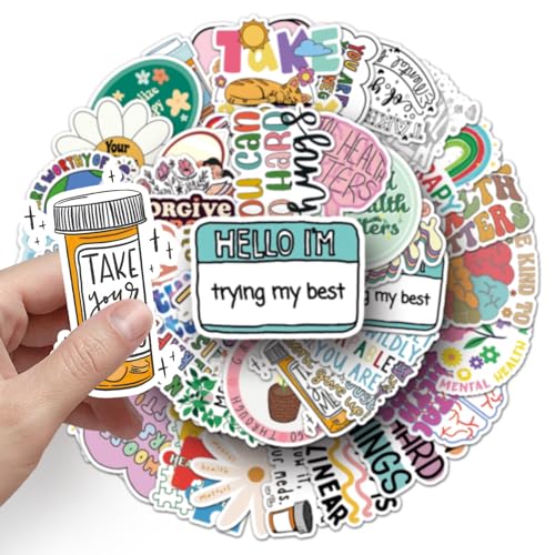 ZCGONG 100Pcs Mental Health Stickers Mental Health Matters Awareness Vinyl Laptops Decals Kids Teens Adults Gifts Therapist Water Bottles Bumper Helmet Book Decorative Doctor Reward Stickers - Image 3