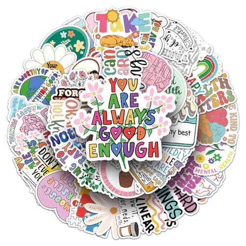 ZCGONG 100Pcs Mental Health Stickers Mental Health Matters Awareness Vinyl Laptops Decals Kids Teens Adults Gifts Therapist Water Bottles Bumper Helmet Book Decorative Doctor Reward Stickers - Image 4