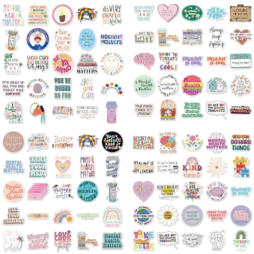 ZCGONG 100Pcs Mental Health Stickers Mental Health Matters Awareness Vinyl Laptops Decals Kids Teens Adults Gifts Therapist Water Bottles Bumper Helmet Book Decorative Doctor Reward Stickers - Image 5
