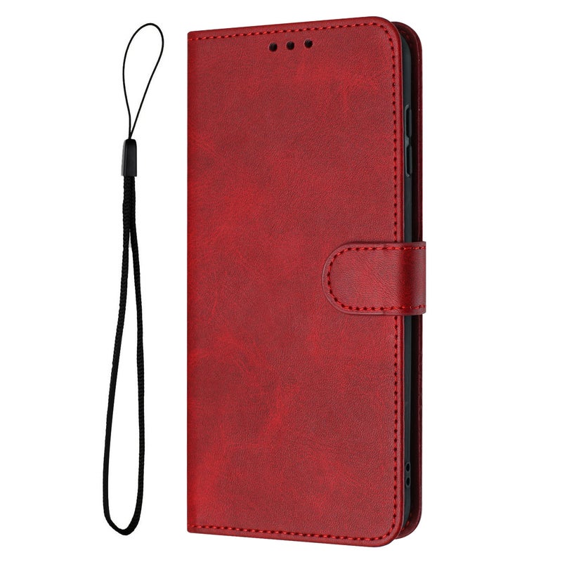 HuHa Protective Cover For Nothing Phone 2a / 2a Plus Solid Calf Texture Flip Leather Phone Case(Red) - Image 2