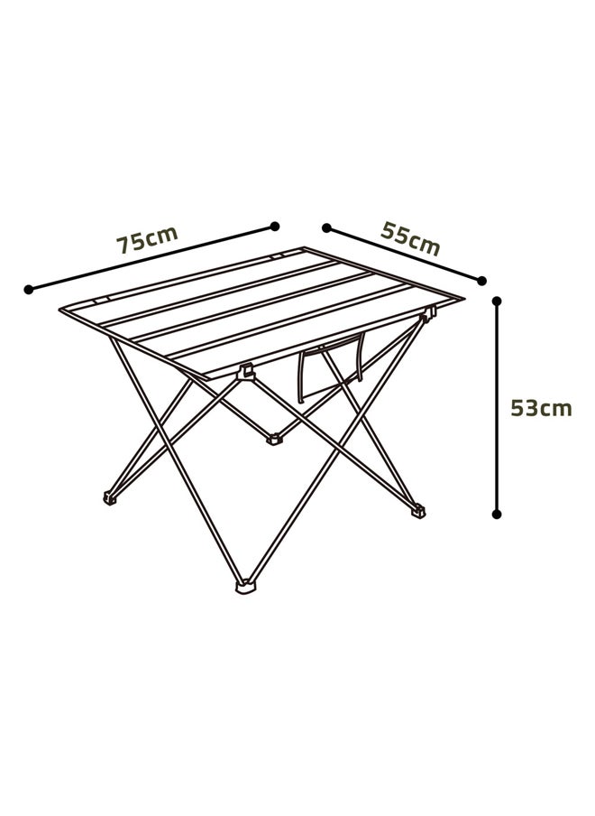 AL SANIDI Folding Aluminum Table Black Size53*55*75Cm  - Image 5