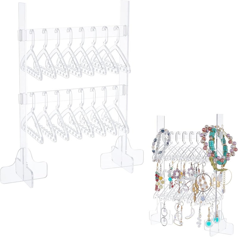 TPGP WEBEEDY Earring Holder with 16 Hangers - Adjustable Acrylic Jewelry Organizer for Women and Girls - Image 1