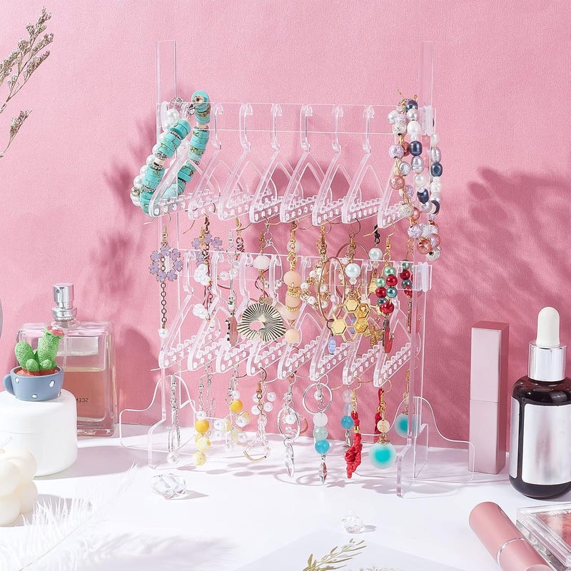 TPGP WEBEEDY Earring Holder with 16 Hangers - Adjustable Acrylic Jewelry Organizer for Women and Girls - Image 4