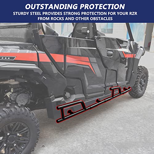 SAUTVS Extreme Kick-Out Steel Rock Sliders for General 4 1000 17-24, Combined Side Bumper Protection Frame Side Steps Nerf Bars for Polaris General XP 4 1000 2017-2024 Accessories, Replace #2881992 - Image 2