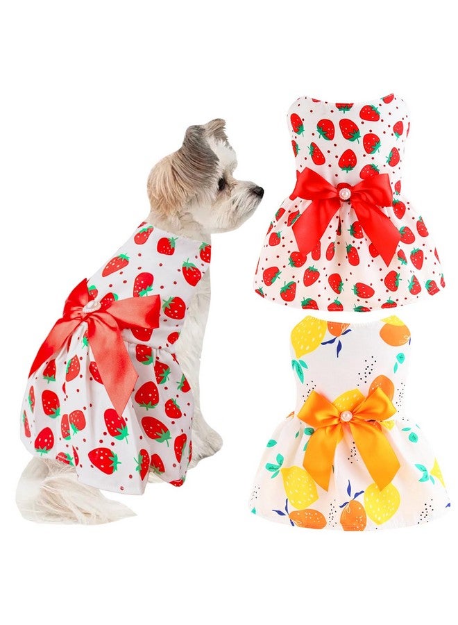 لابوهي فستانان للكلاب، ملابس للكلاب الصغيرة، ملابس للبنات، فساتين للجراء، فستان صيفي لطيف للقطط (مقاس كبير جدًا) - Image 1