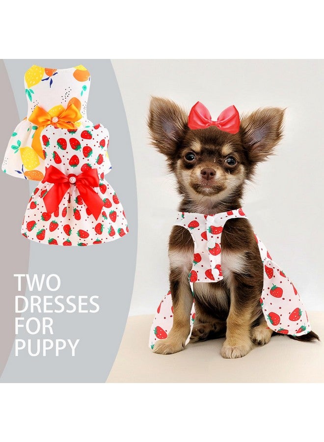 لابوهي فستانان للكلاب، ملابس للكلاب الصغيرة، ملابس للبنات، فساتين للجراء، فستان صيفي لطيف للقطط (مقاس كبير جدًا) - Image 2