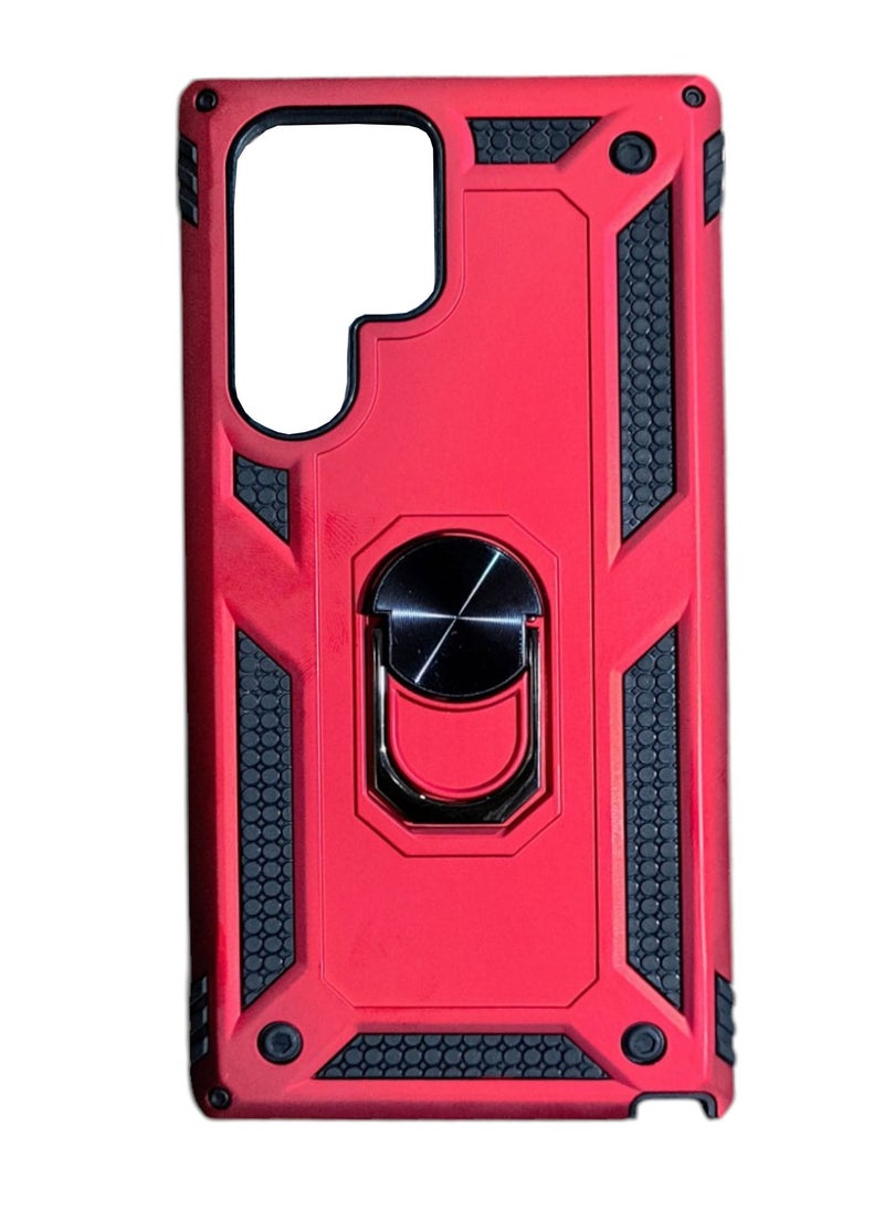 Generic Protective Case Cover For Samsung Galaxy S22 Ultra 5G Armor Bear Shockproof PC + TPU  with Ring Holder 