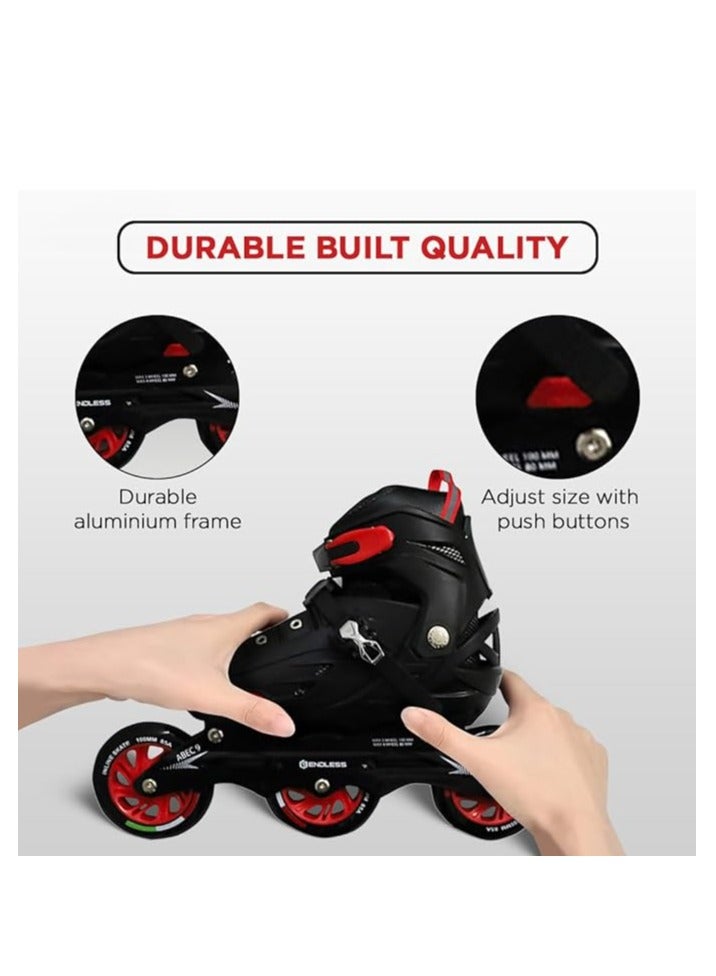 ENDLESS  Inline Adjustable Skates | Aluminium Chassis and 100 mm PU Three Wheels | With ABEC 9 Bearings  - Image 4