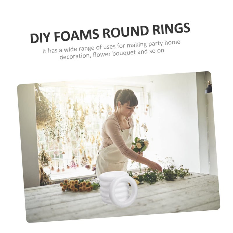 8 Pack Foam Wreath Rings DIY Craft Circles for Home Projects Safe Smooth - Image 4
