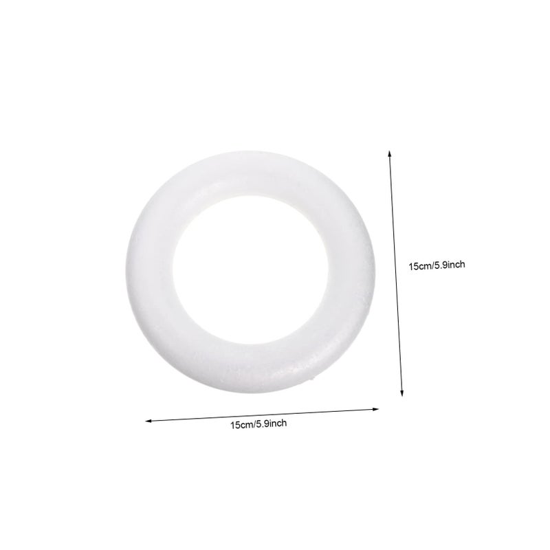 8 Pack Foam Wreath Rings DIY Craft Circles for Home Projects Safe Smooth - Image 3