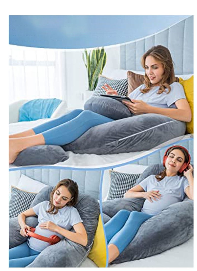 molody U Shaped Nursing And Maternity Pillow With Removable Velvet Cover  - Image 3