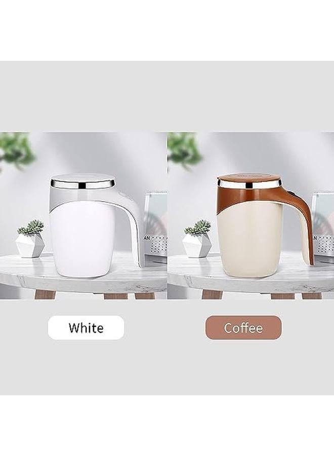 إي سي في في كوب 380 مل ذاتي التقليب مع غطاء، كوب قهوة ذاتي التحريك التلقائي، كهربائي من الفولاذ المقاوم للصدأ، كوب قهوة ذاتي الخلط للقهوة والحليب والكاكاو والشوكولاتة الساخنة - Image 2