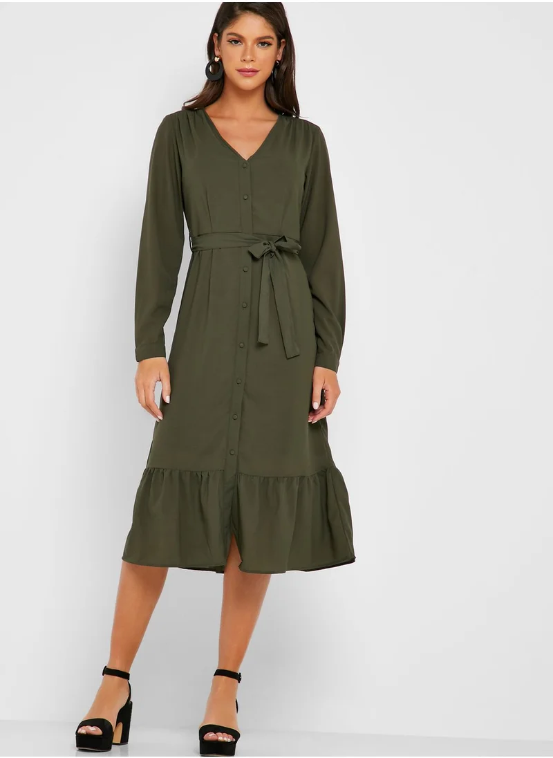 PIECES Tie Sleeve Dress