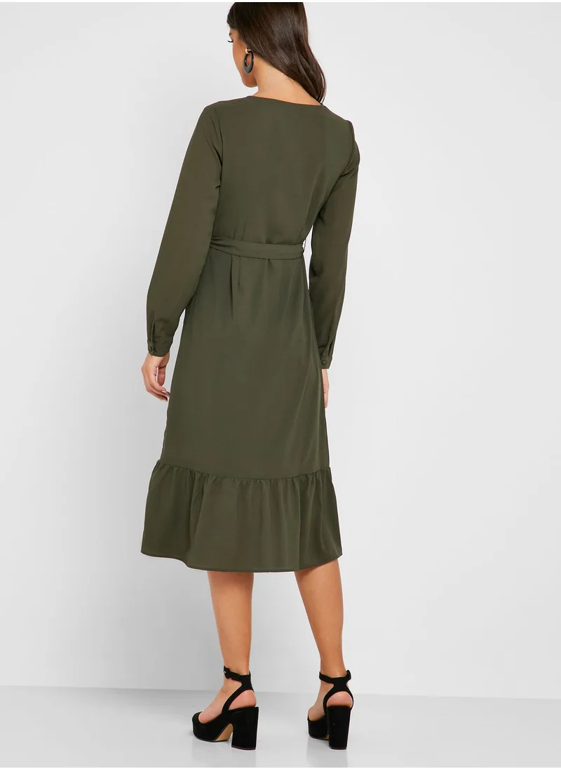 PIECES Tie Sleeve Dress