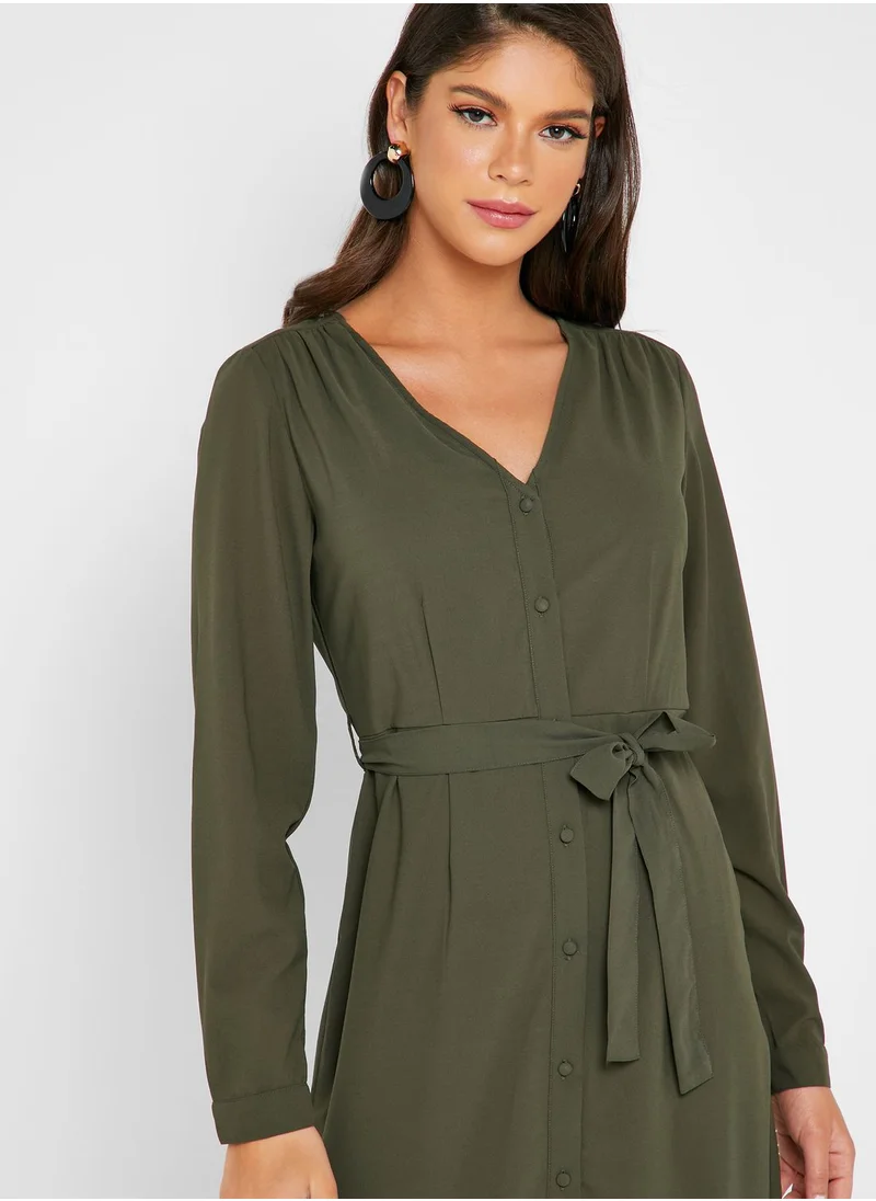 PIECES Tie Sleeve Dress