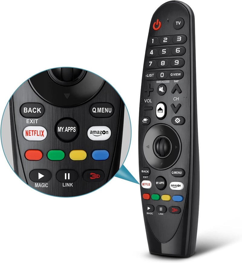 EWO'S جهاز تحكم عن بعد عالمي من لتلفزيون LG الذكي بديل جهاز التحكم السحري، مع أزرار لـ Netflix Prime Video [بدون وظيفة الصوت والمؤشر] - Image 1
