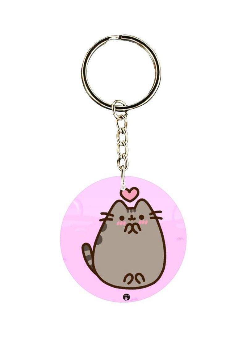 RKN Cartoon Cat Printed Double Sided Keychain