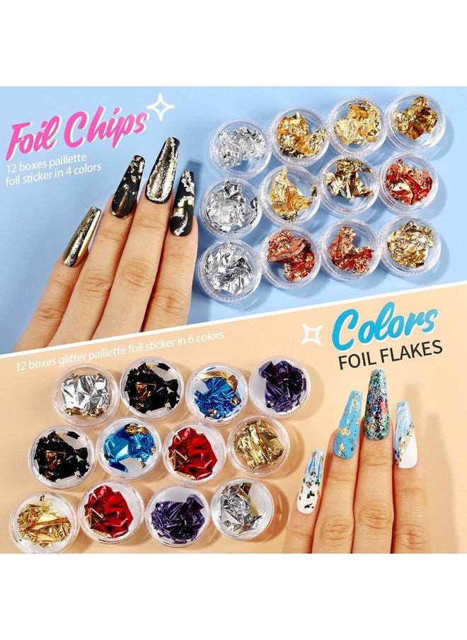 Teenitor - Teenitor 41 Boxes Rhinestones for Nails, Nail Gems 5 Boxes Nail Art Rhinestones 36 Boxes Nail Flakes, Nail Gems Stone Nail Design Kit, Nail Rhinestones for Nail Art Nail Accessories - Image 1