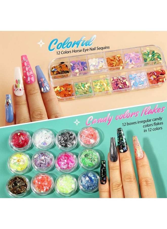 Teenitor - Teenitor 41 Boxes Rhinestones for Nails, Nail Gems 5 Boxes Nail Art Rhinestones 36 Boxes Nail Flakes, Nail Gems Stone Nail Design Kit, Nail Rhinestones for Nail Art Nail Accessories - Image 1