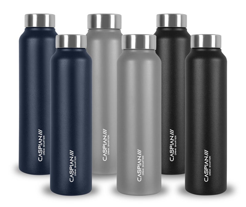 CASPIAN /// Astra ISI Certified Stainless Steel Water Bottle 1ltr.(Multicolors, 1 Litre, Set of 6) | Leak Proof Thunder for Fridge Home Office Travel School Kids Boys Girls Adults Sports Gym| BPA Free - Image 1
