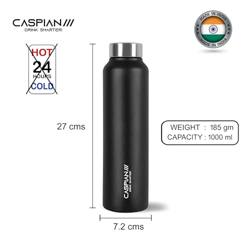 CASPIAN /// Astra ISI Certified Stainless Steel Water Bottle 1ltr.(Multicolors, 1 Litre, Set of 6) | Leak Proof Thunder for Fridge Home Office Travel School Kids Boys Girls Adults Sports Gym| BPA Free - Image 5