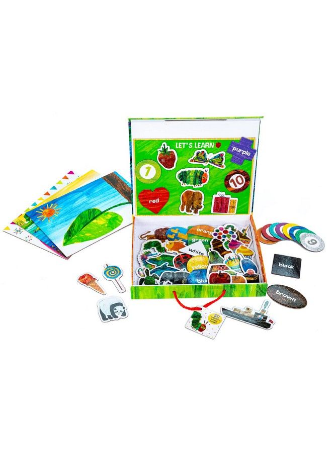 Kids Preferred World Of Eric Carle The Very Hungry Caterpillar Montessori Wooden Magnetic Set With Storage Box Help Learn Colors Shapes Animals Numbers And More - Image 2