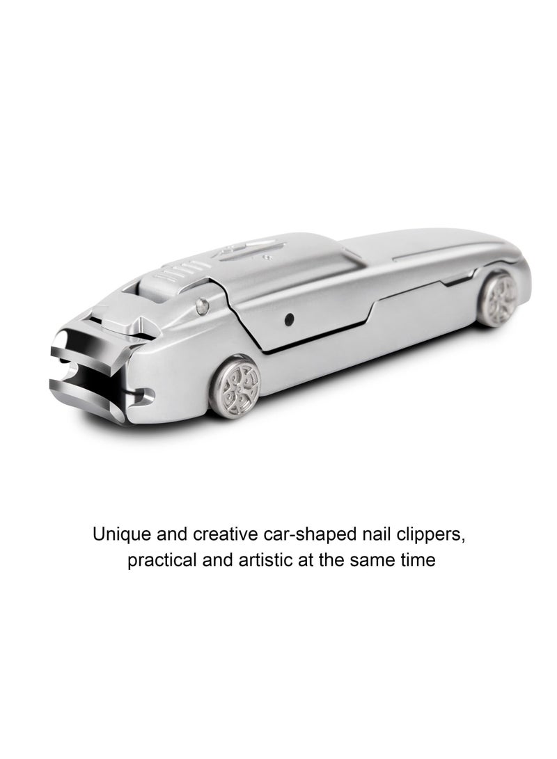 Nail Clipper Set, Creative Car Styling Stainless Steel Fingernail Clipper Cutters, Splash-Proof Design with Beautiful Metal Case, with Metal Box and Nail File, for Pedicure, Men  Women - Image 2