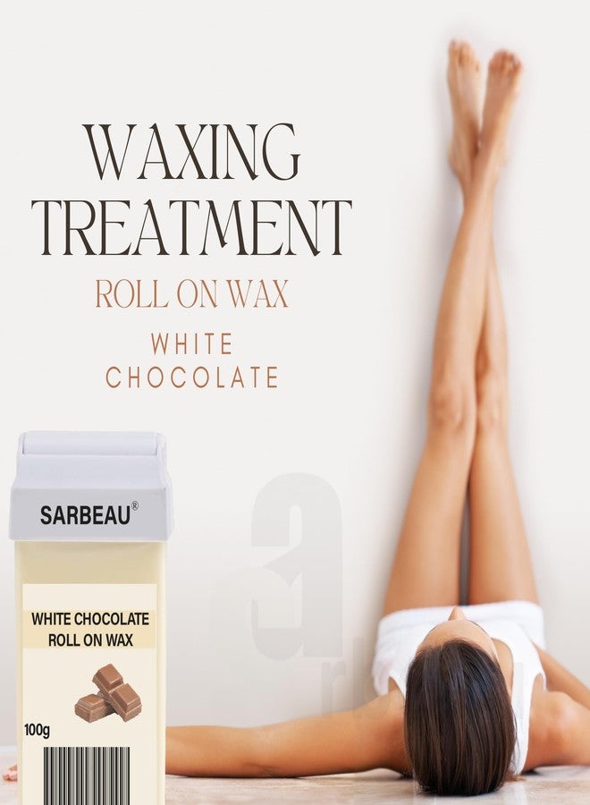 Sarbeau White Chocolate Roll-On Wax for Hair Removal | 100g Cartridge | For Sensitive & Dry Skin | Full Body Use | Easy, Mess-Free At-Home Waxing Kit (100g) - Image 4