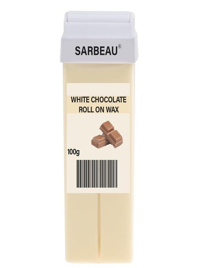 Sarbeau White Chocolate Roll-On Wax for Hair Removal | 100g Cartridge | For Sensitive & Dry Skin | Full Body Use | Easy, Mess-Free At-Home Waxing Kit (100g) - Image 1