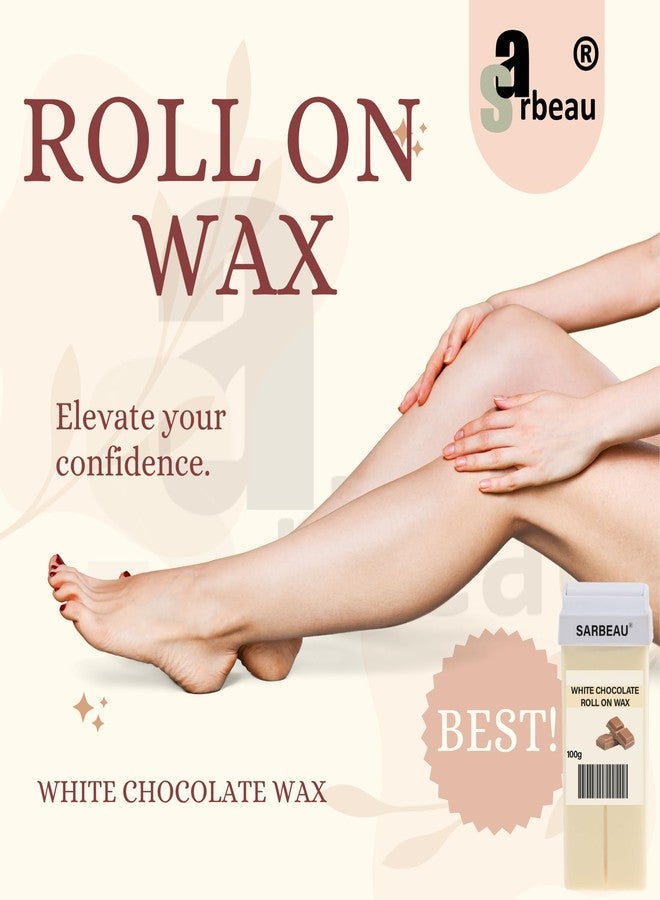 Sarbeau White Chocolate Roll-On Wax for Hair Removal | 100g Cartridge | For Sensitive & Dry Skin | Full Body Use | Easy, Mess-Free At-Home Waxing Kit (100g) - Image 3