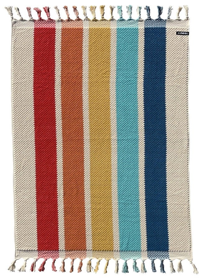 Neso Extra Large Beach Towel 100% Cotton Jacquard Weave with Extra Absorbency - for Beach, Pool, Swimming (Rainbow) - Image 1