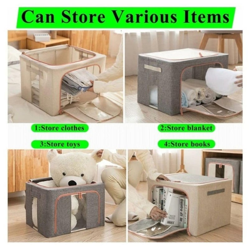 Spaceshoop Foldable Storage Box with Lid Multi-use Clothes,Car Trunk,Home Office,Outdoor Fishing Container,Multi-Function Portable Camping Storage Box 66L - multicolour - Image 3