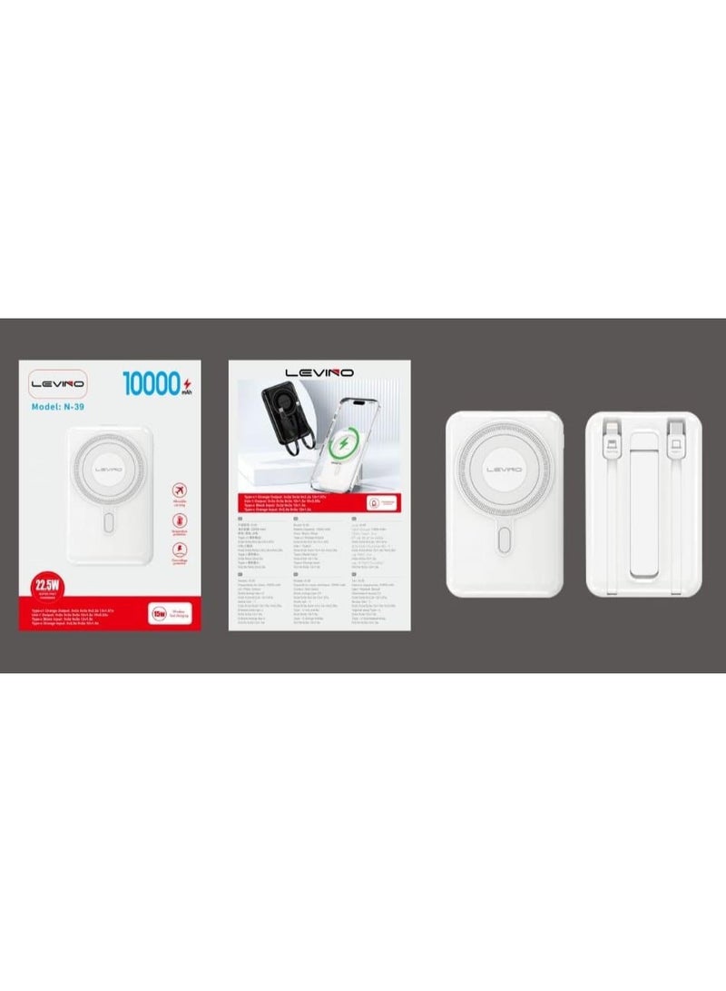 N-39 10000mAh Magnetic Wireless Power Bank 22.5W Fast Charging PD18W Type-C Portable Charger 1 Year Warranty