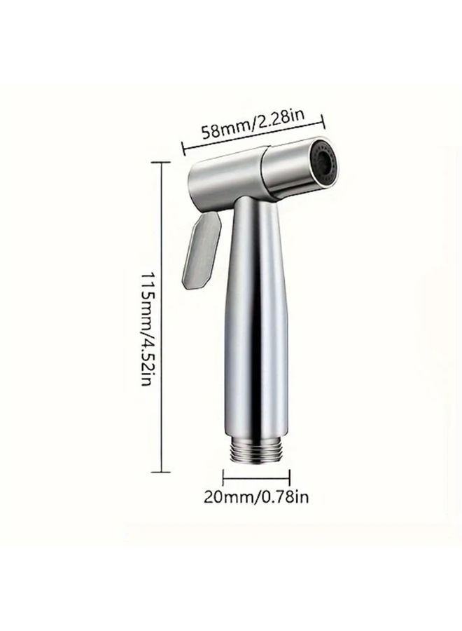 304 Stainless Steel High Pressure Toilet Bidet Spray Gun Set With Retractable Hose Dual Nozzle Wall Mounted - Image 4